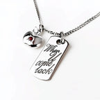 LAD Caleb When U Come Back Dog Tag & Apple Pendants Necklace