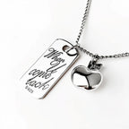 LAD Caleb When U Come Back Dog Tag & Apple Pendants Necklace