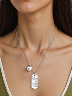 LAD Caleb When U Come Back Dog Tag & Apple Pendants Necklace